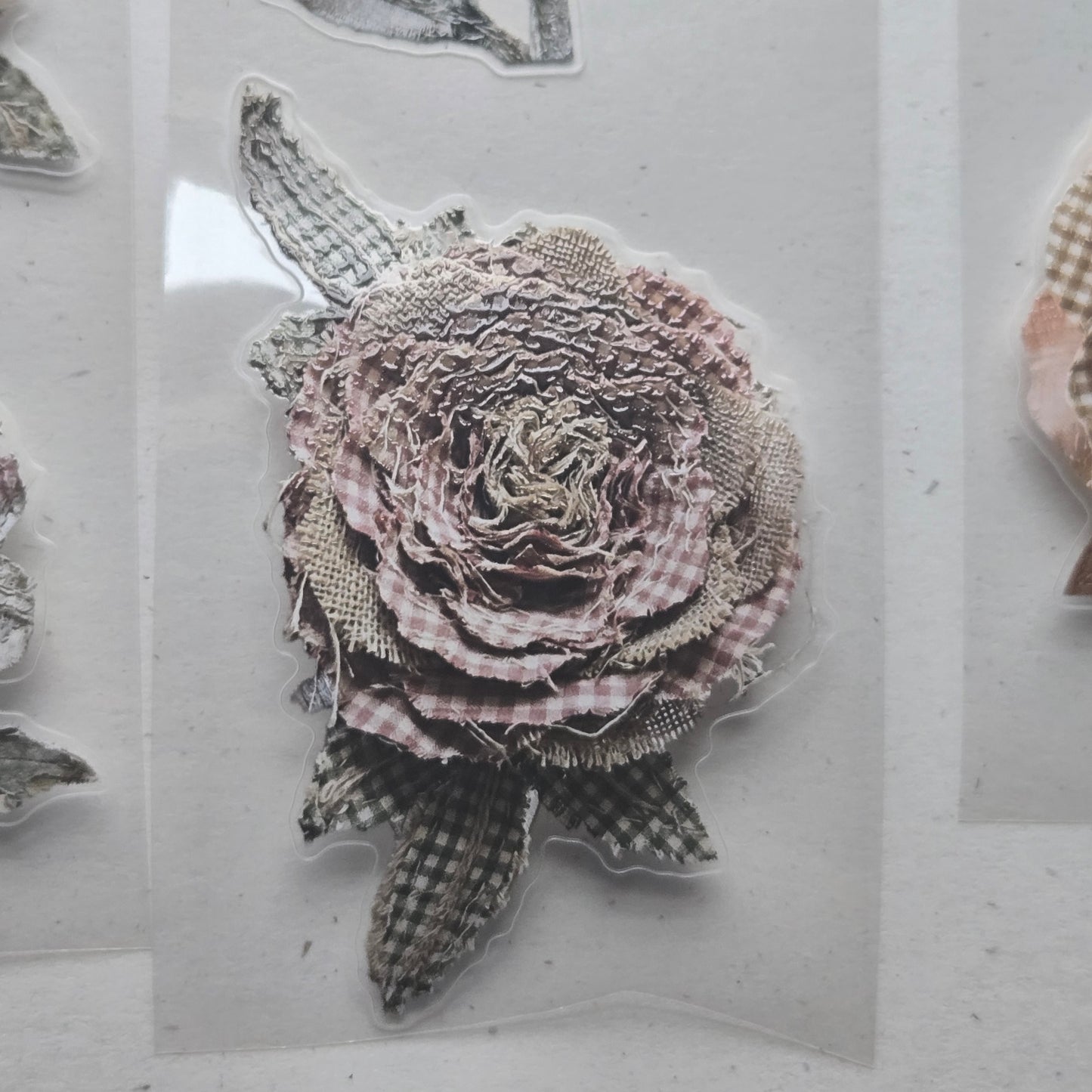 London Gifties Cottage Garden Patchwork Peonies 6cm Wide Kiss Cut Ink PET Tape