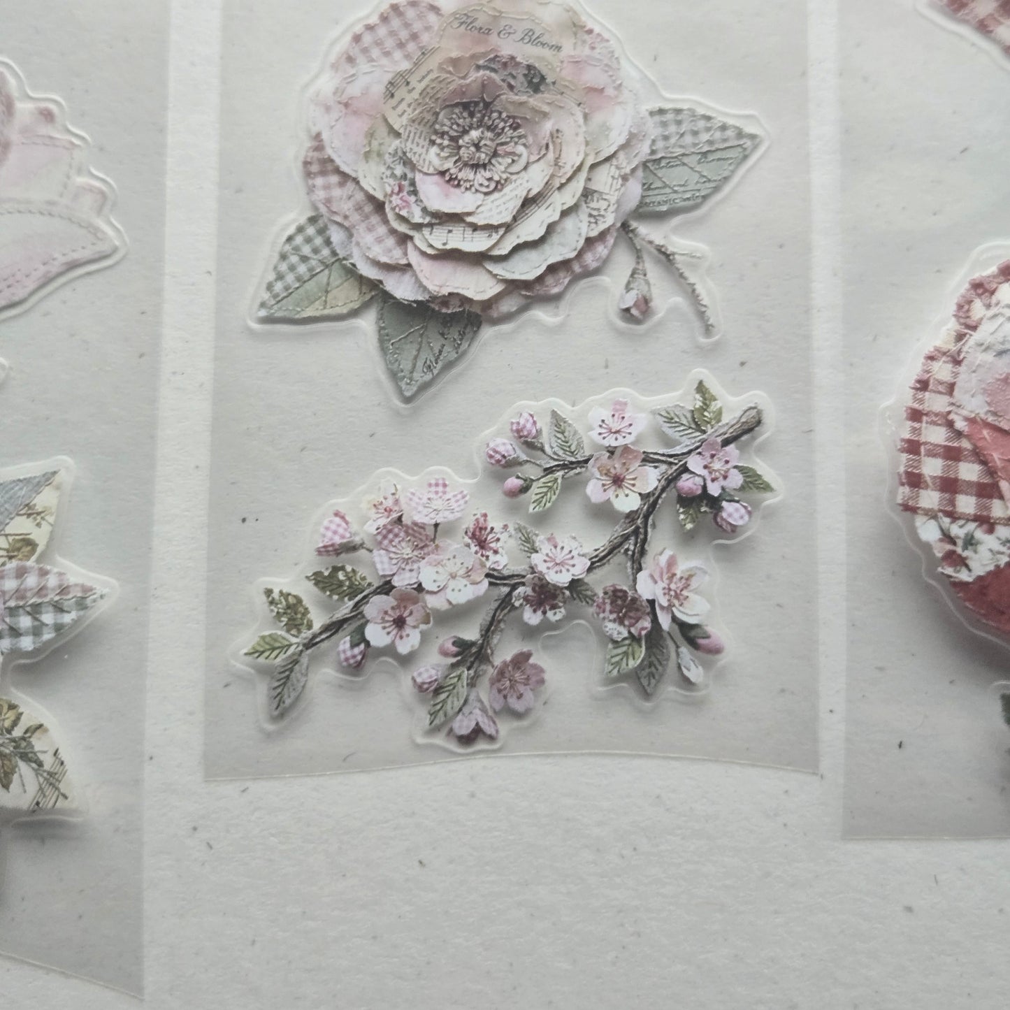 London Gifties Fabric Patchwork Embroidery Florals 6cm Wide Kiss Cut Ink PET Tape