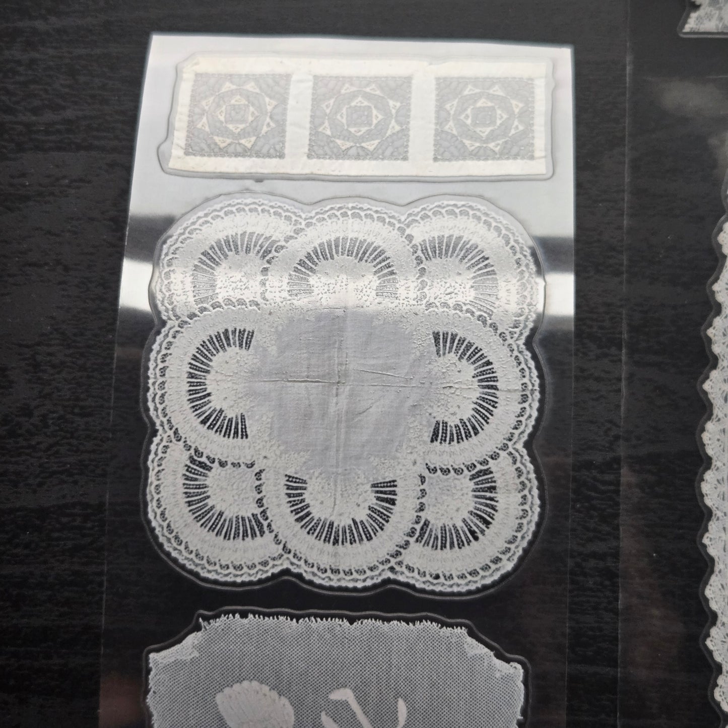 London Gifties Authentic Vintage Lace Archives 6cm Wide Kiss Cut Ink PET Tape