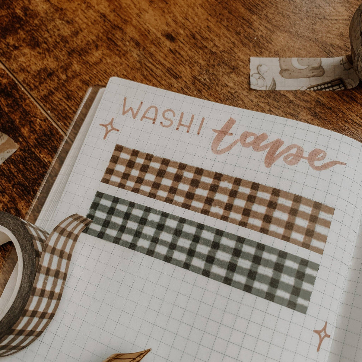 Green Gingham Washi Tape