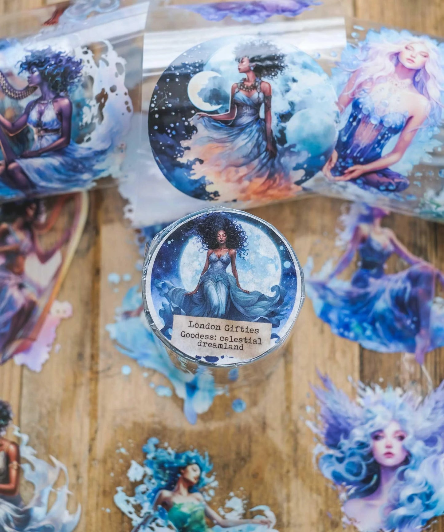 Goddess: Celestial Dreamland 7cm wide glossy 3D kiss-cut PET tape