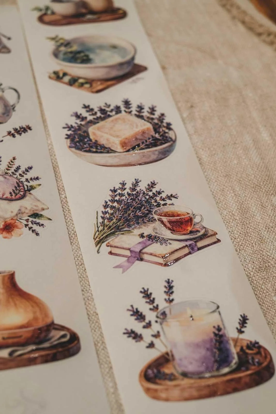 Eucalyptus & Lavender at Home Spa Day 6cm wide glossy 3D kiss-cut Washi Tape