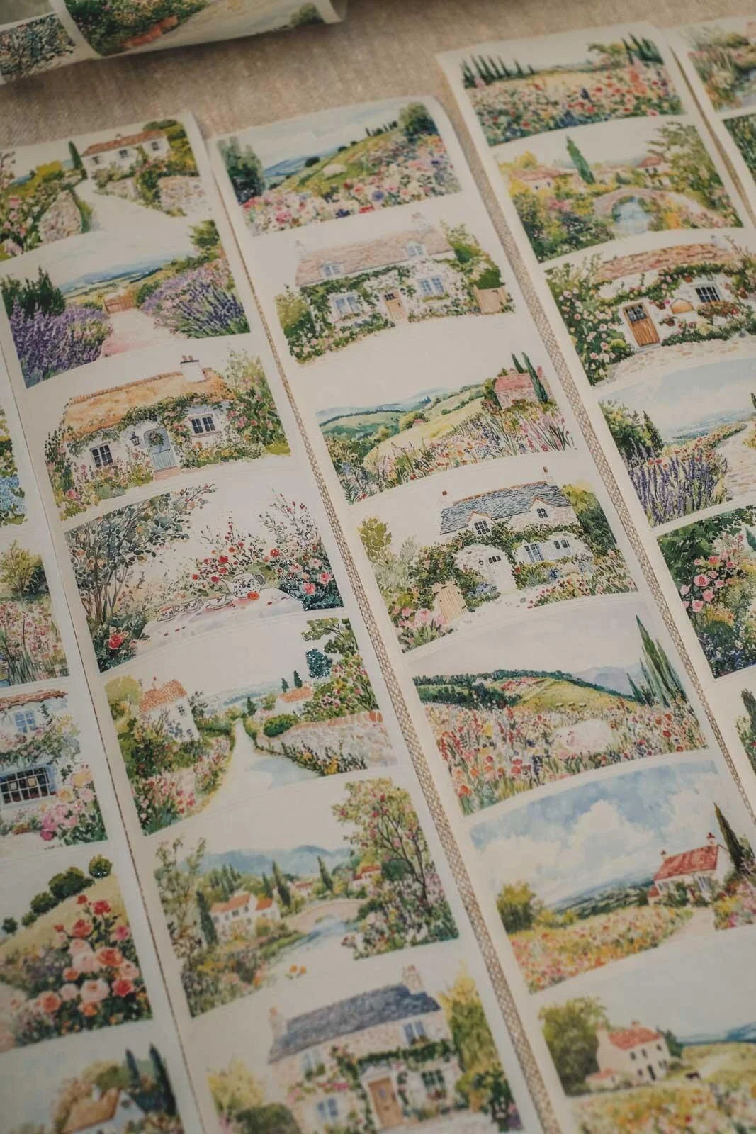 Fresh Countryside Village Air 7cm wide glossy 3D kiss-cut PET & Washi Tape