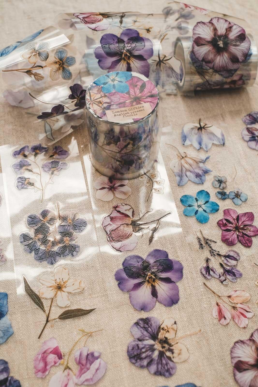 English Pressed Florals 6cm Wide Kiss Cut Ink PET Tape — image 18
