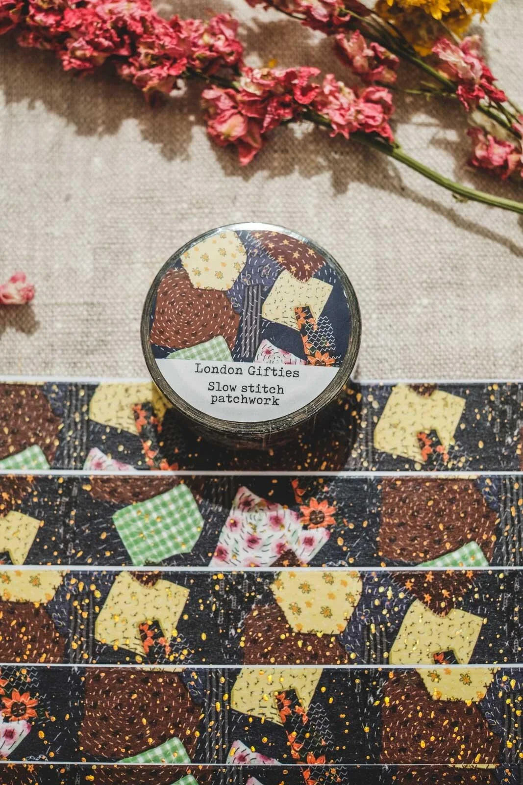 London Gifties Slow stitch patchwork 2cm wide foil washi tape