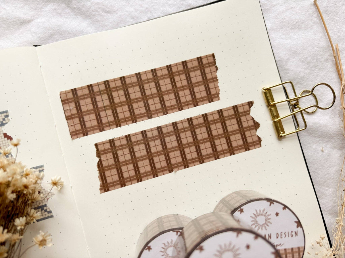 Taylor Ryan Design Brown Plaid Washi Tape