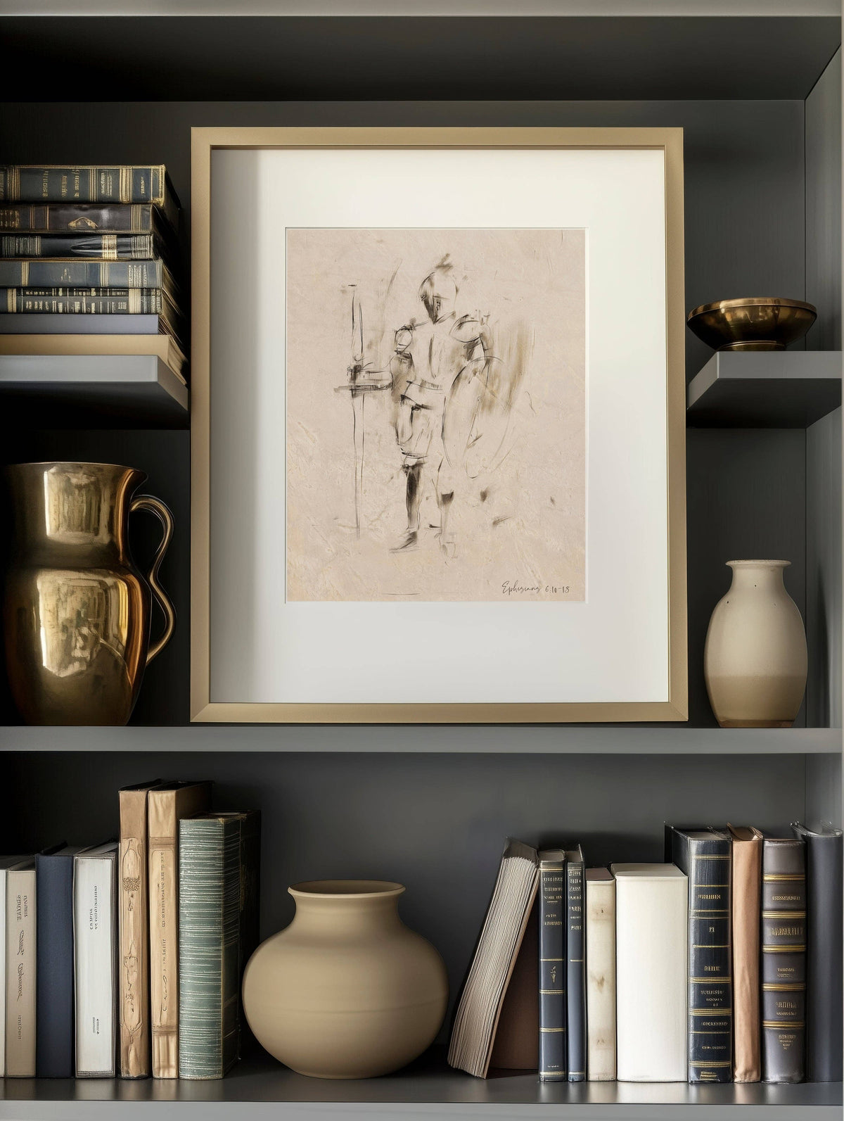 Armor of God Christian Art Print – 5x7 Gray