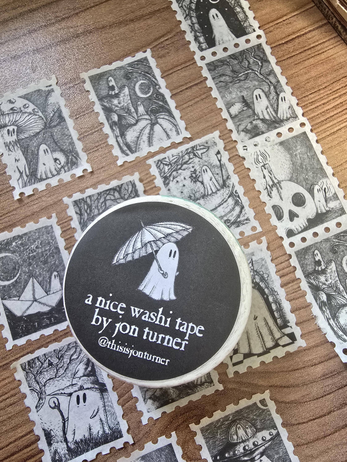 Ghosties Galore stamp washi tape by Jon Turner Illustration