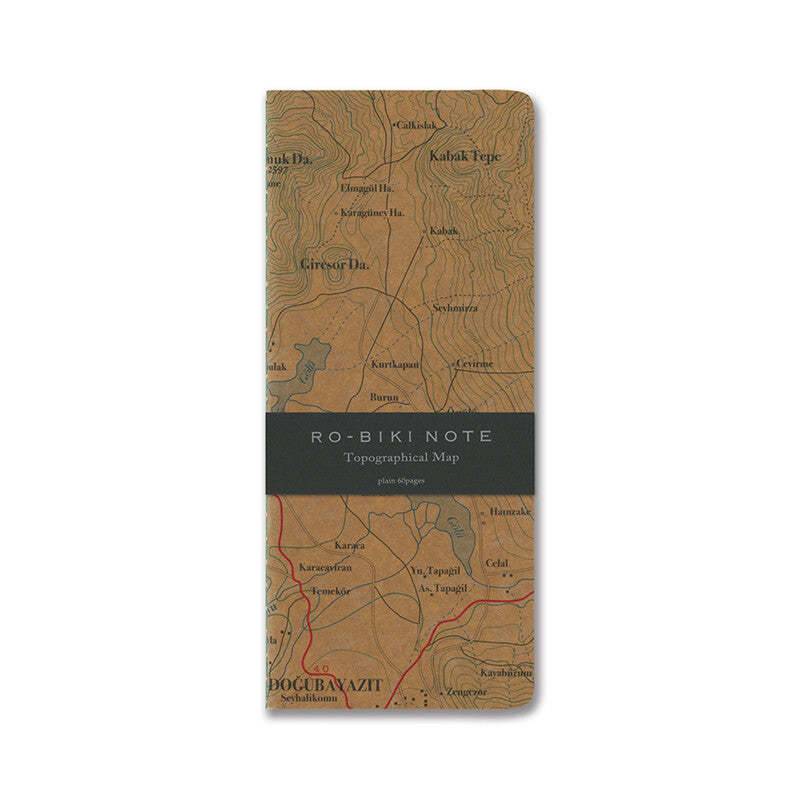 Yamamoto RO-BIKI Note Map Series Notebook - Topographical Map 3.6"x8.3"