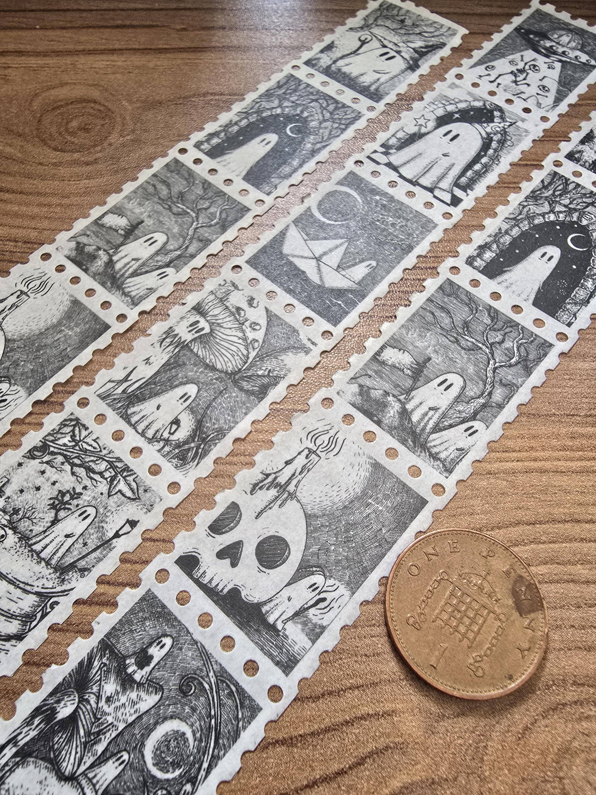 Ghosties Galore stamp washi tape by Jon Turner Illustration