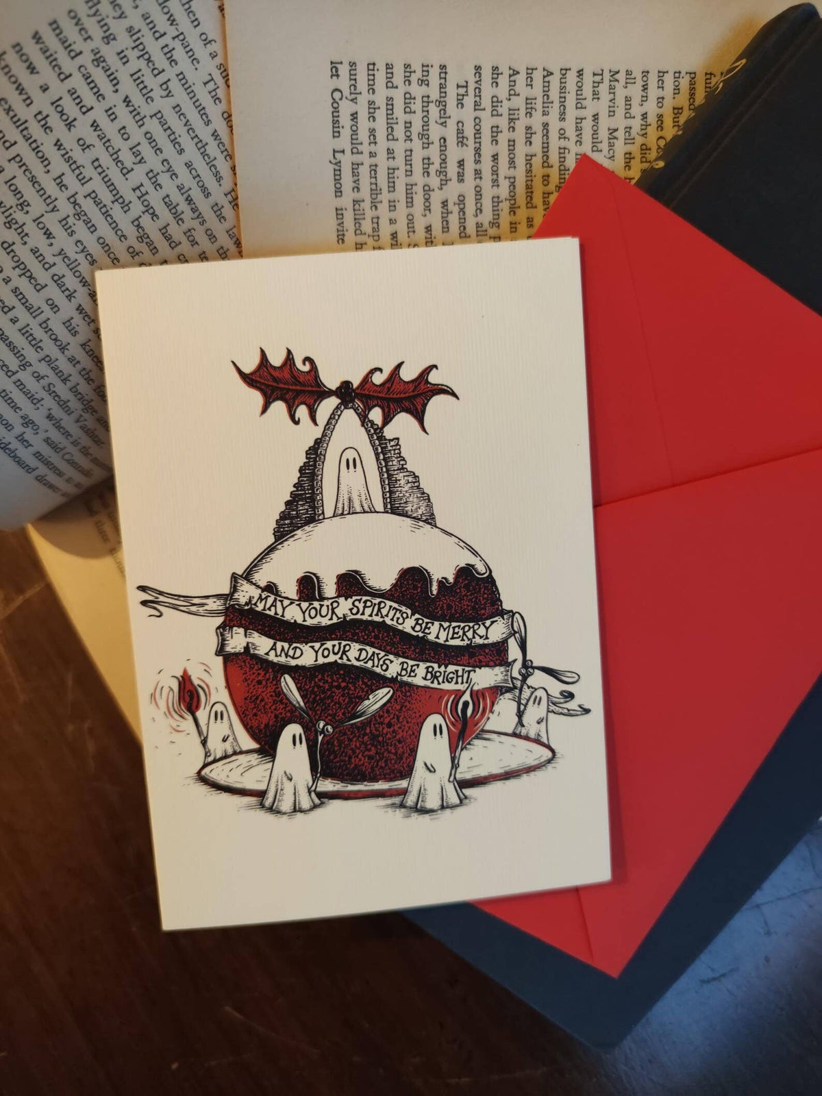 May Your Spirits Be Merry ghost Christmas card by Jon Turner Illustration