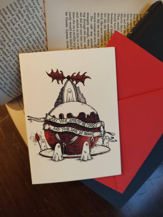 May Your Spirits Be Merry ghost Christmas card by Jon Turner Illustration