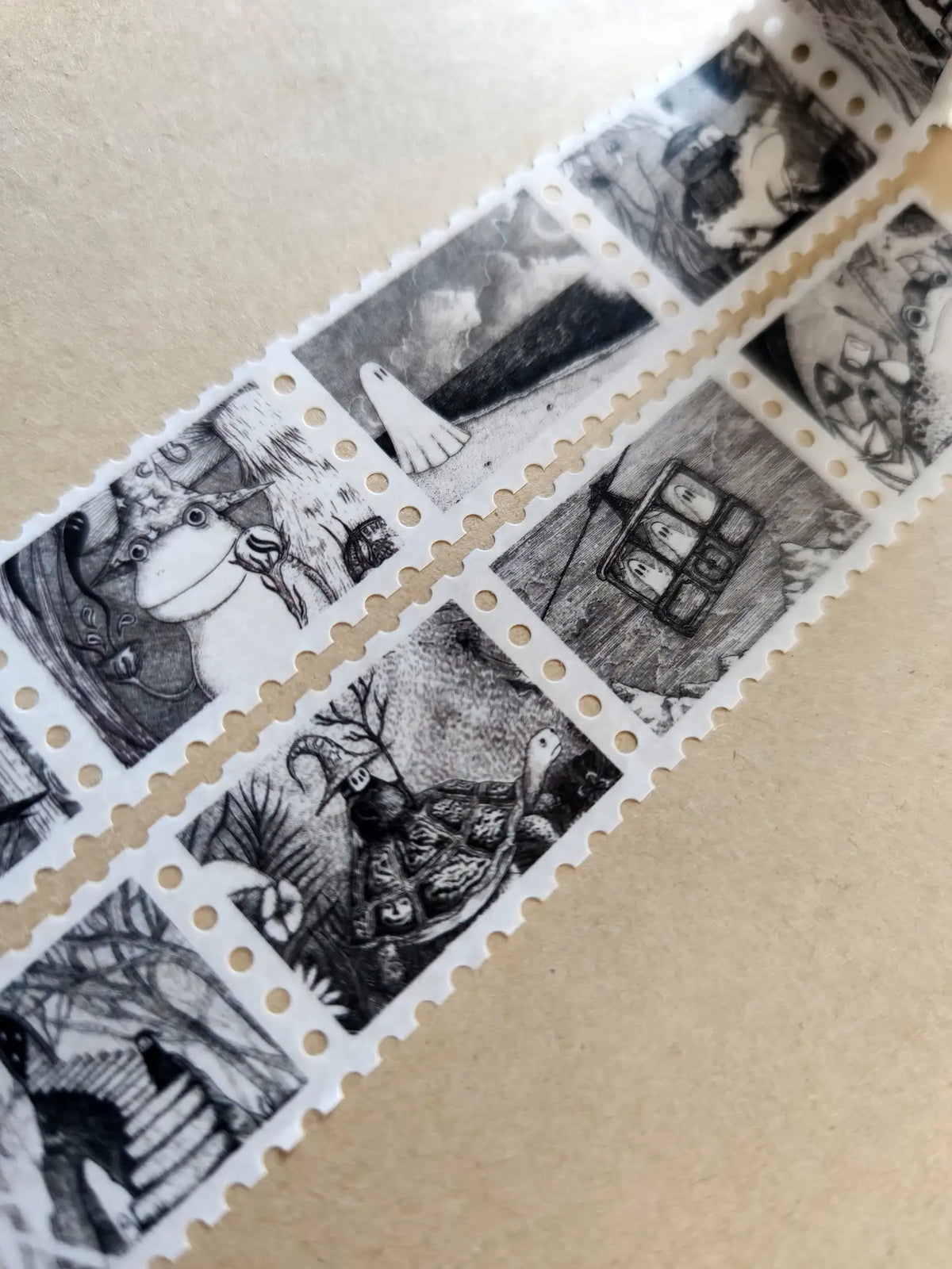 Curious Stamps fantasy art washi tape by Jon Turner Illustration