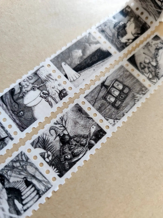 Curious Stamps fantasy art washi tape by Jon Turner Illustration