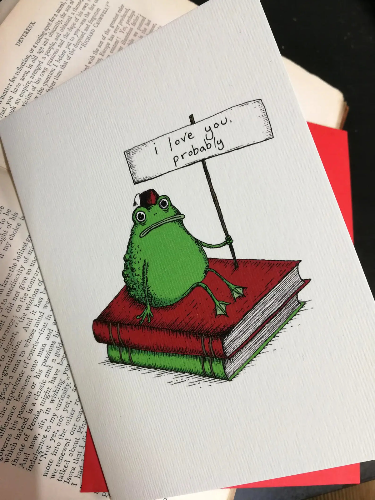 Romantic Toad blank greeting card by Jon Turner Illustration