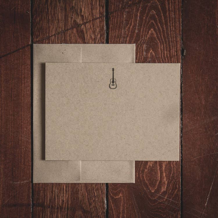 Guitar Folded Note Cards