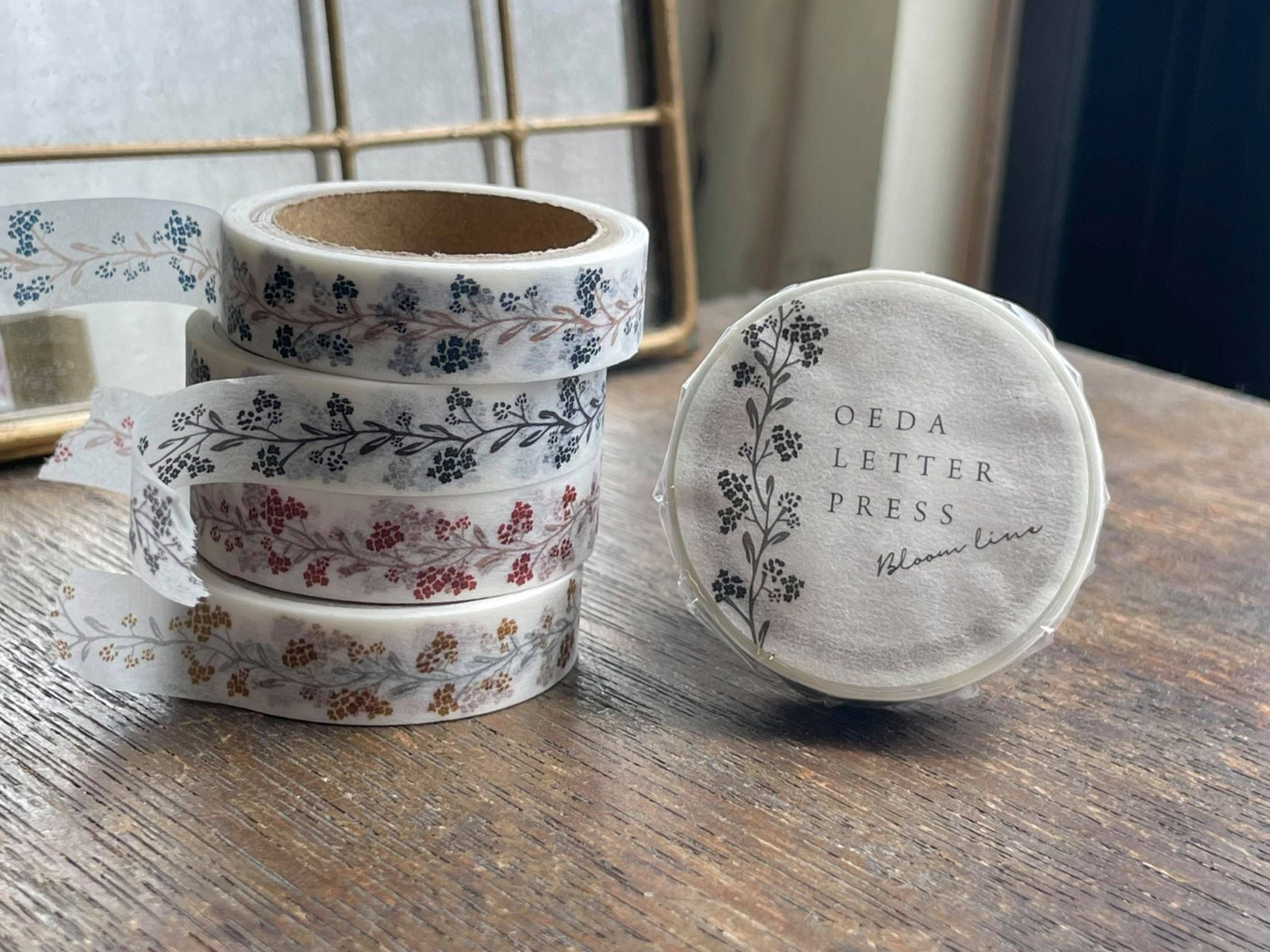 Oeda Letterpress Washi Tape Bloom Line - Black