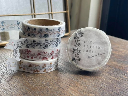 Oeda Letterpress Washi Tape Bloom Line - Black
