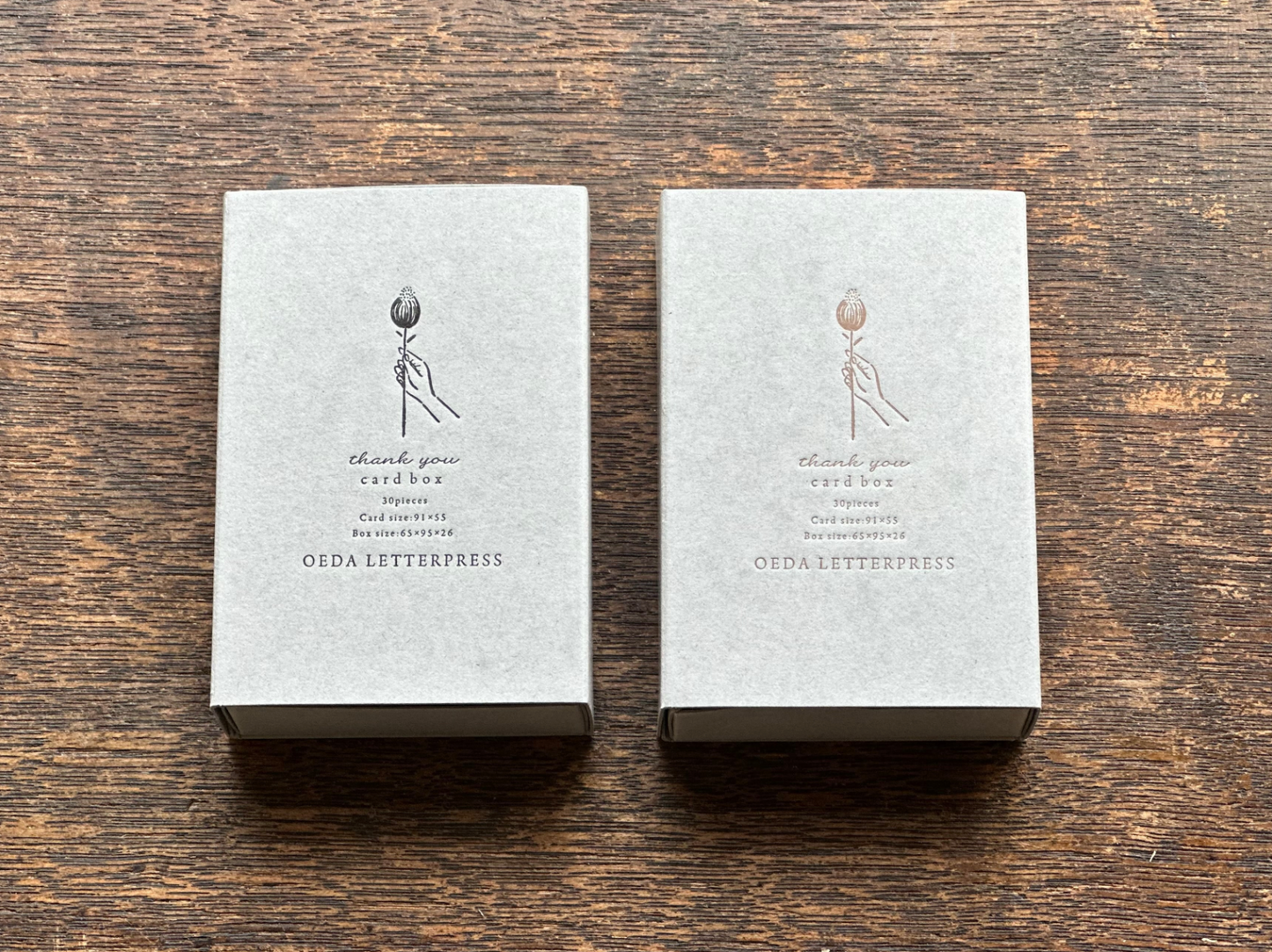 Oeda Letterpress Thank You Card Box (30-Piece, 7 Designs)