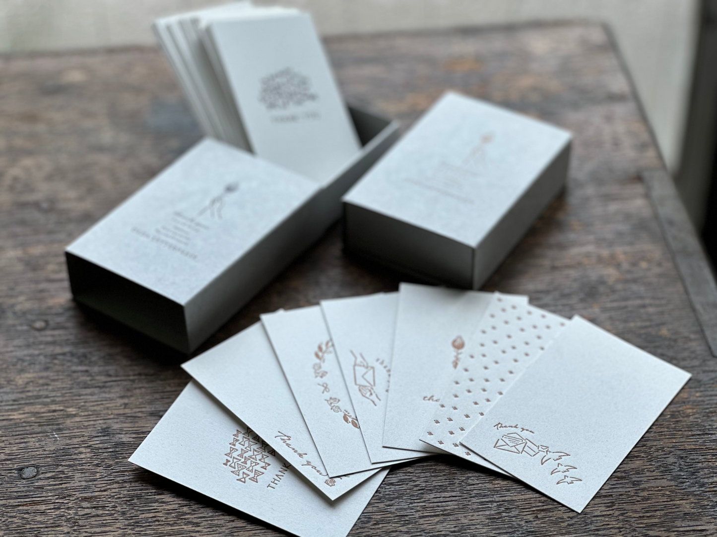 Oeda Letterpress Thank You Card Box (30-Piece, 7 Designs)