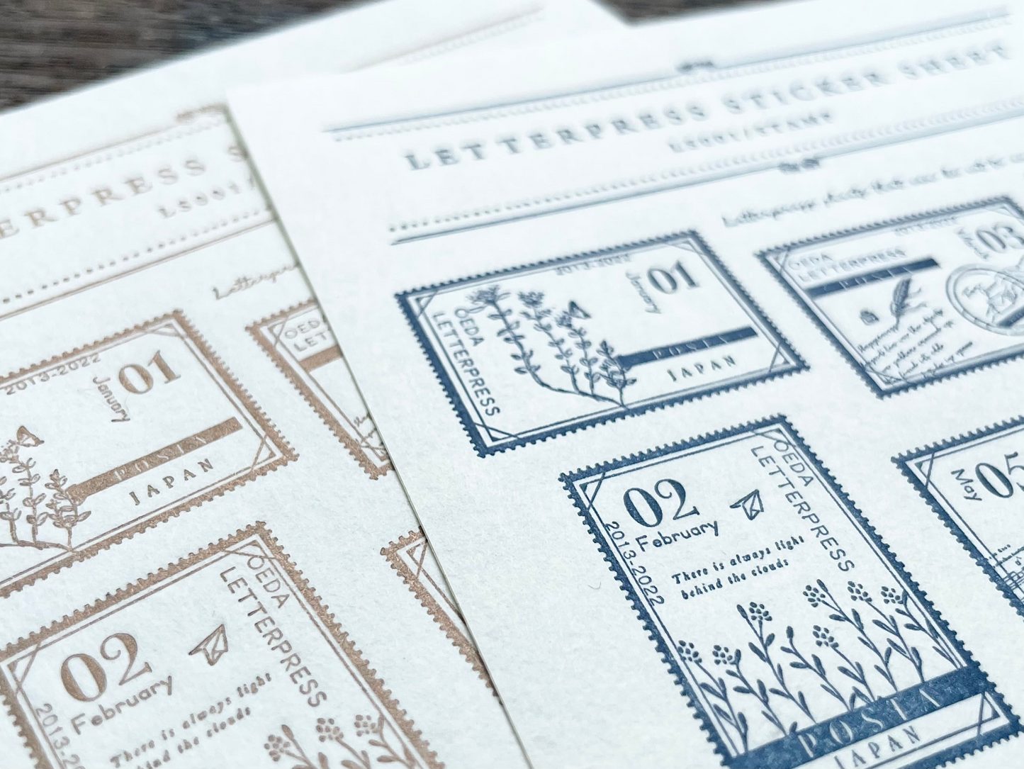 Oeda Letterpress Sticker Sheet Stamp