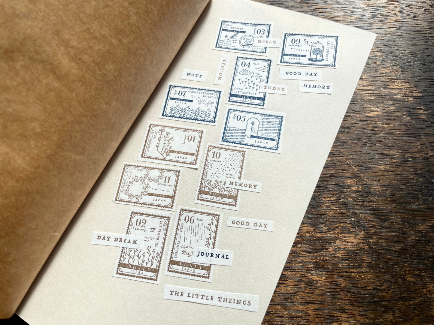 Oeda Letterpress Sticker Sheet Stamp