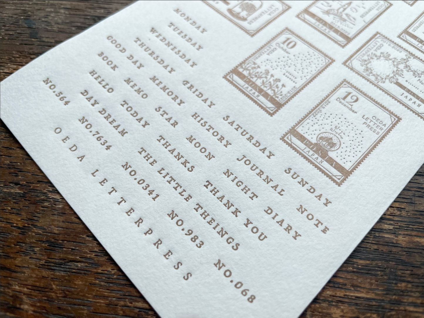 Oeda Letterpress Sticker Sheet Stamp