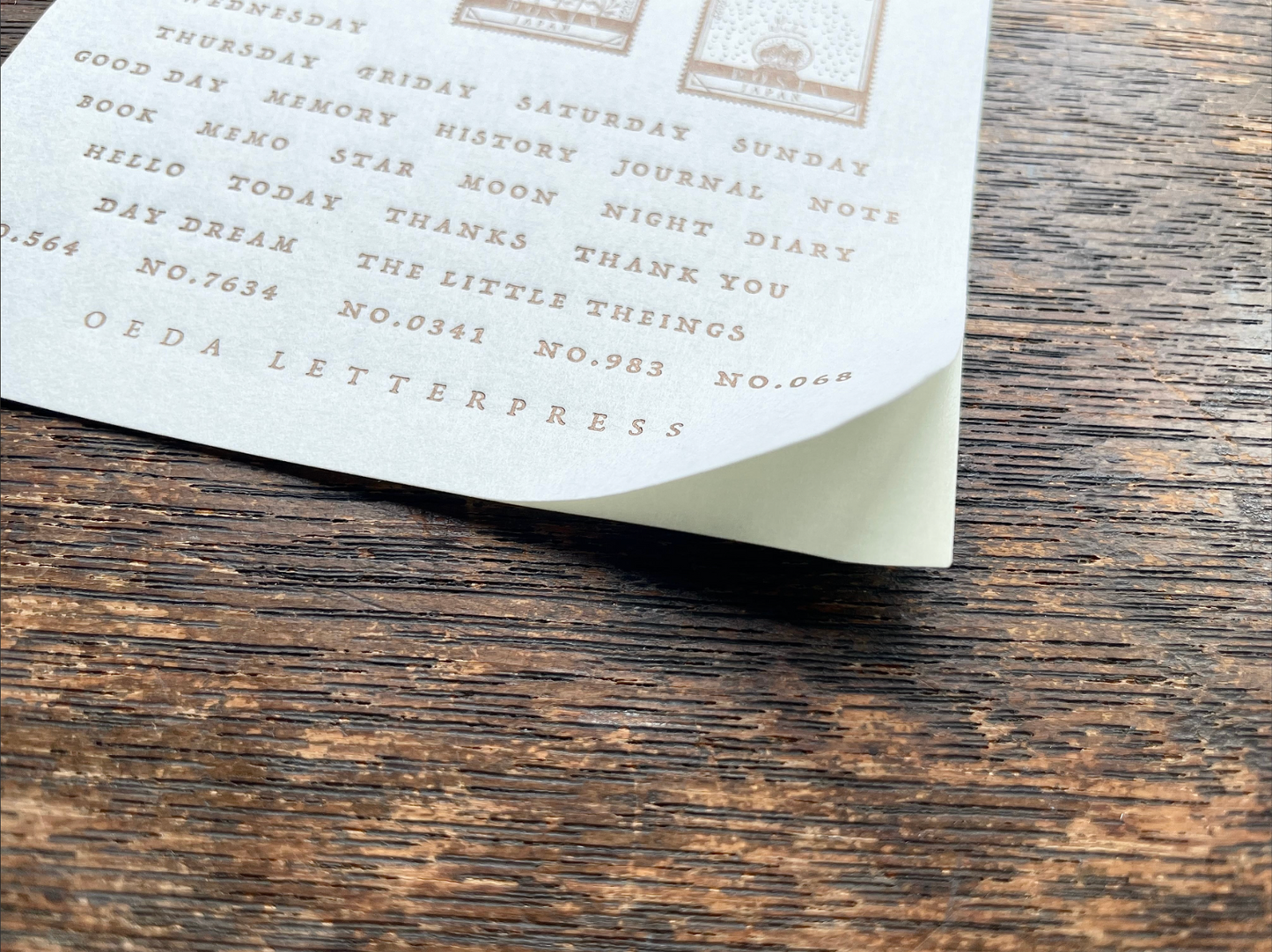 Oeda Letterpress Sticker Sheet Stamp