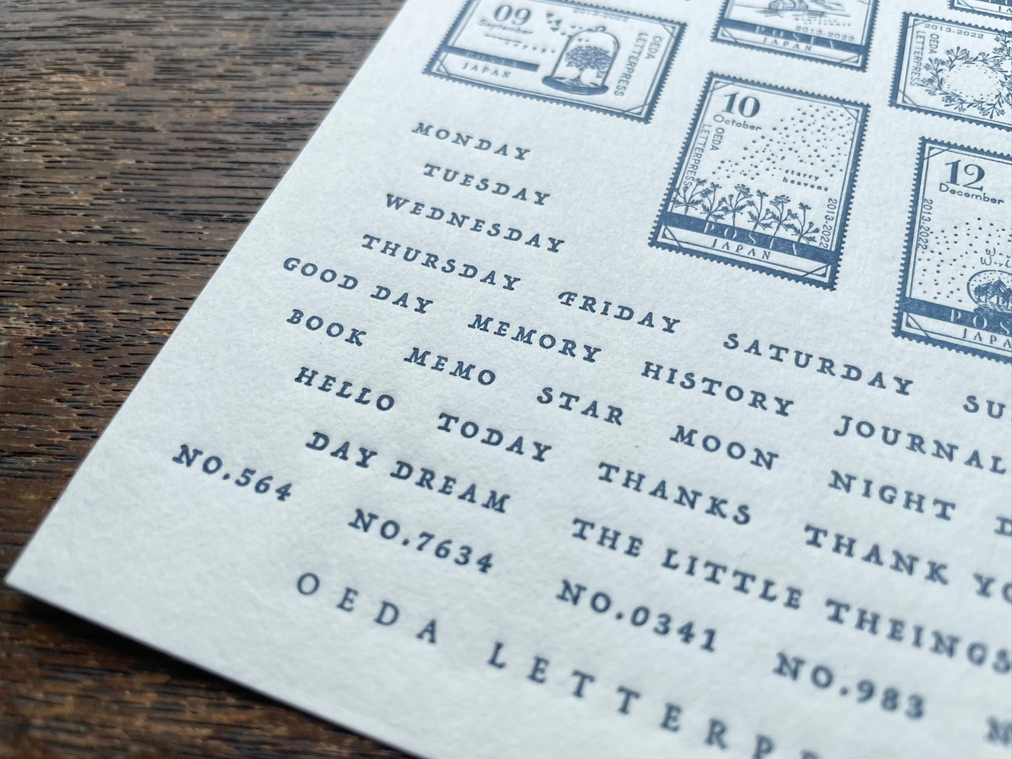 Oeda Letterpress Sticker Sheet Stamp
