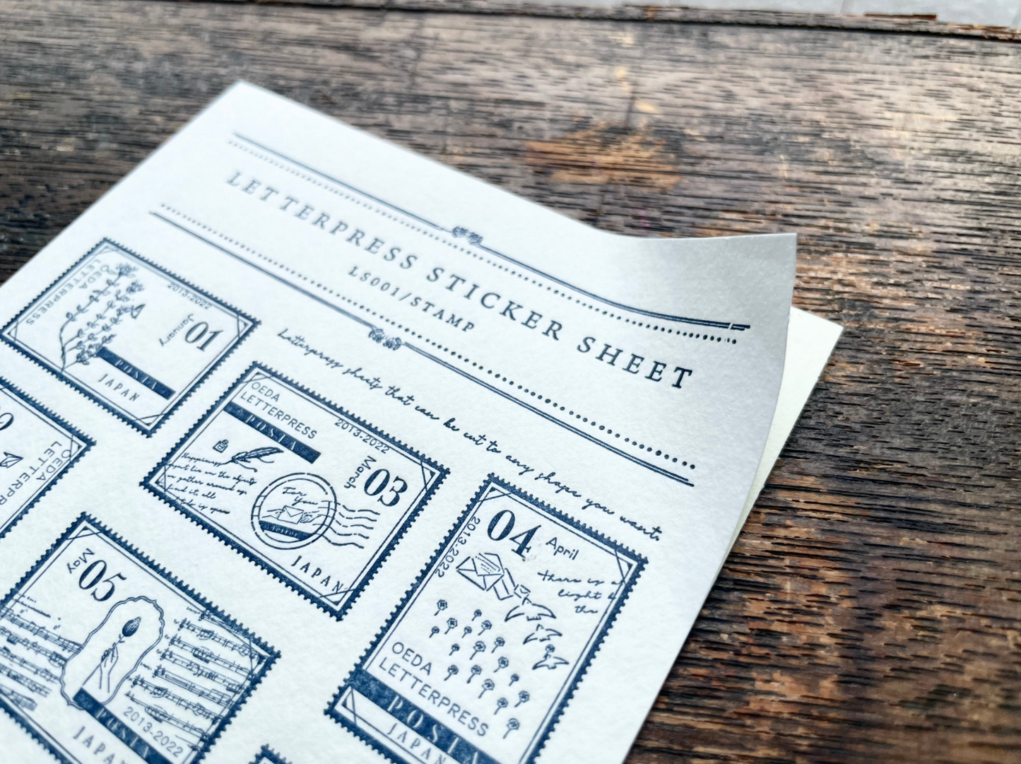 Oeda Letterpress Sticker Sheet Stamp