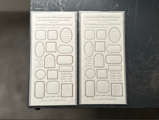 Oeda Letterpress Sticker Sheet Frame - Bronze