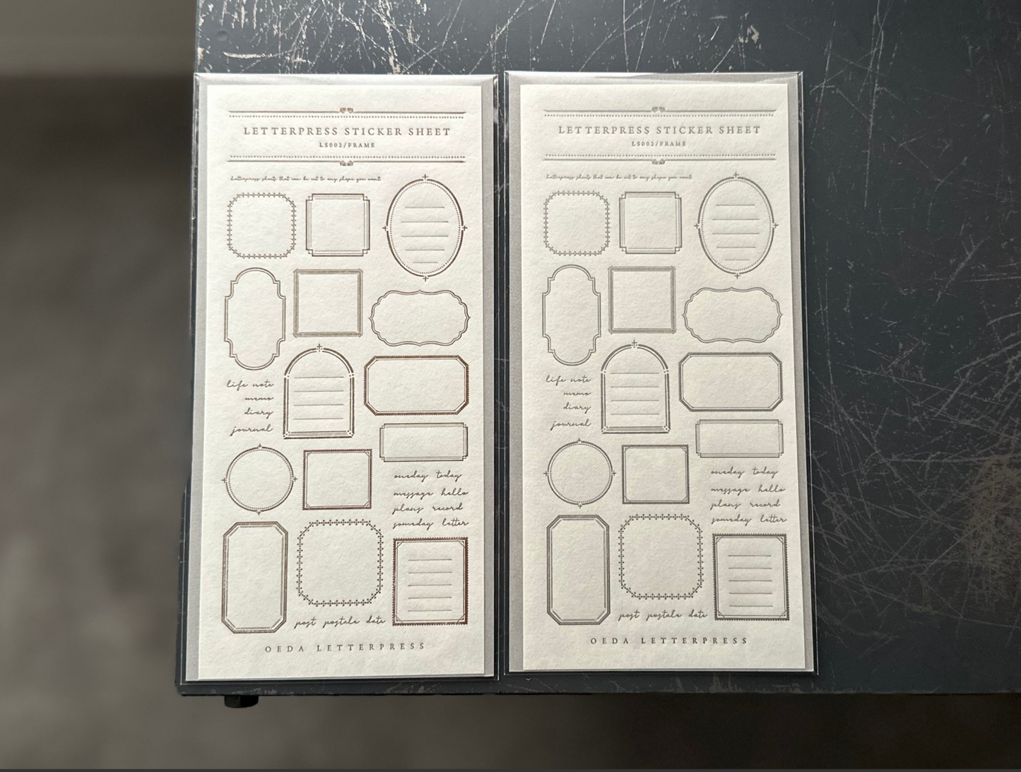 Oeda Letterpress Sticker Sheet Frame
