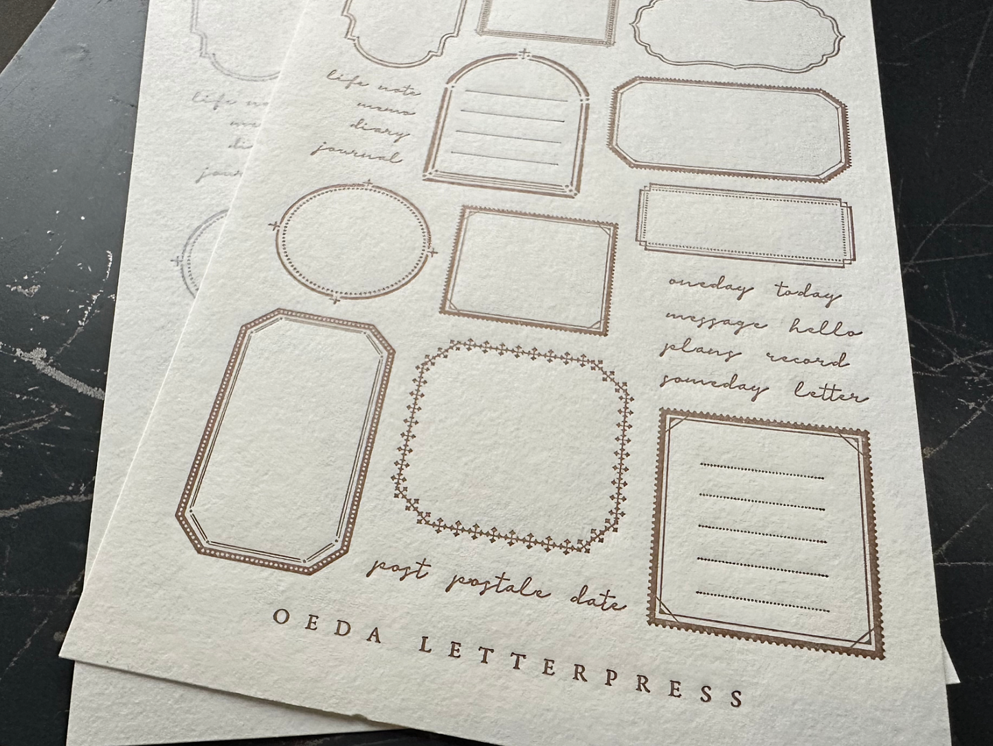 Oeda Letterpress Sticker Sheet Frame