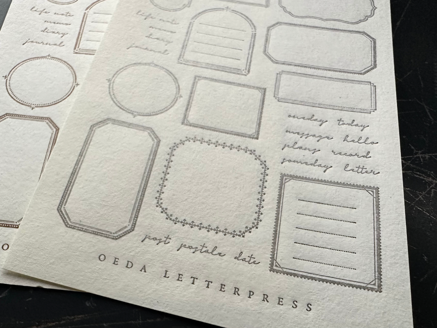 Oeda Letterpress Sticker Sheet Frame