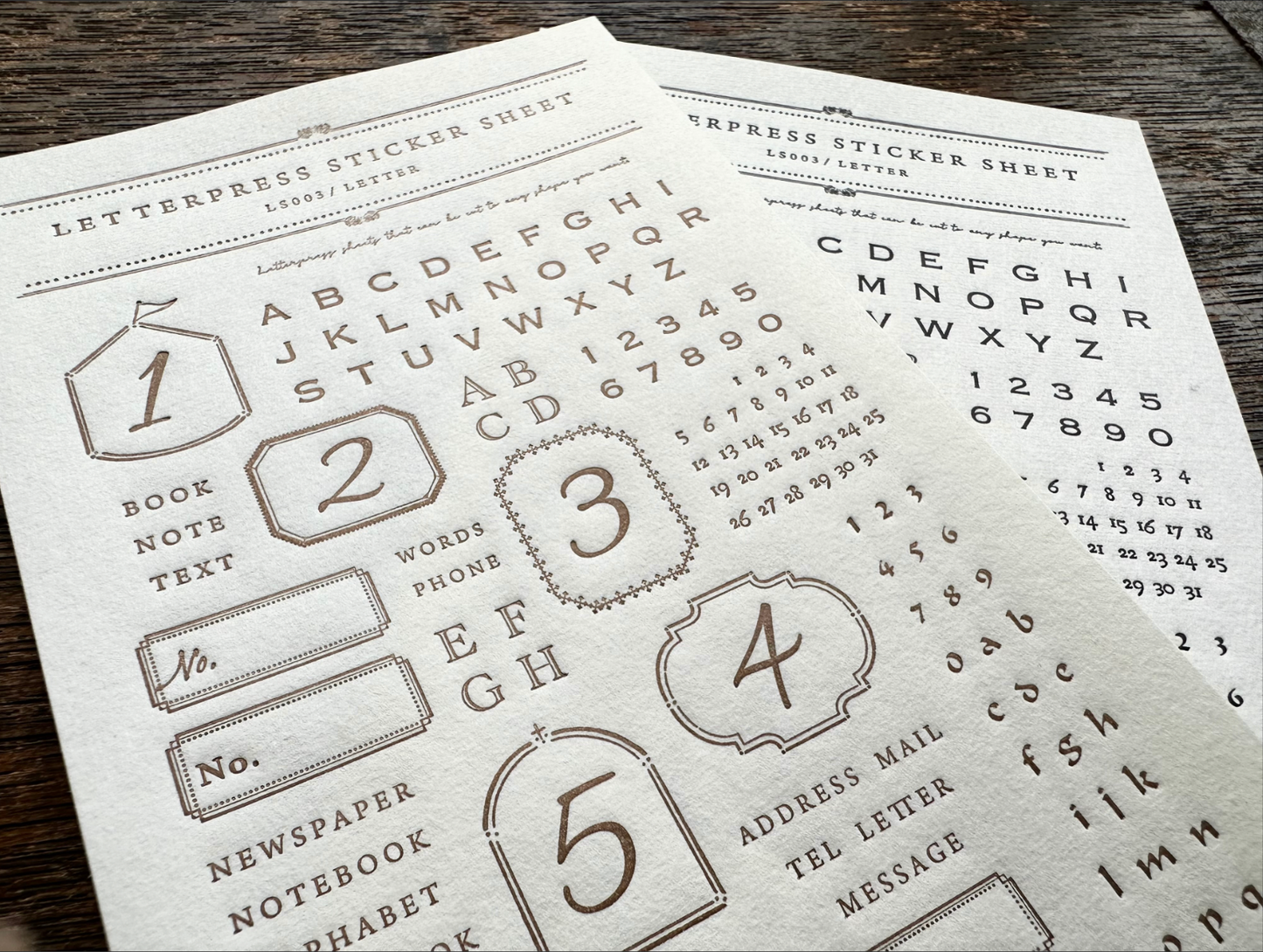 Oeda Letterpress Sticker Sheet Letter