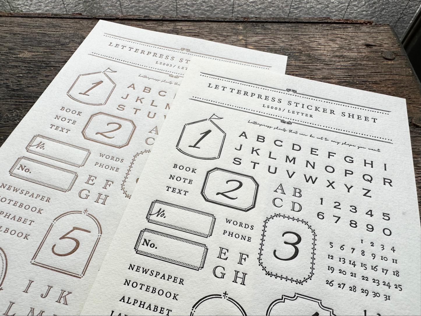 Oeda Letterpress Sticker Sheet Letter