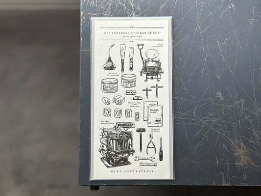 Oeda Letterpress Sticker Sheet - 10th Anniversary Letterpress