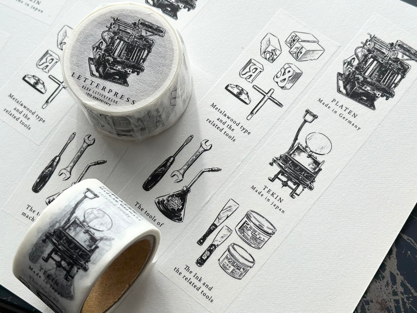 Oeda Letterpress Washi Tape - 10th Anniversary Letterpress