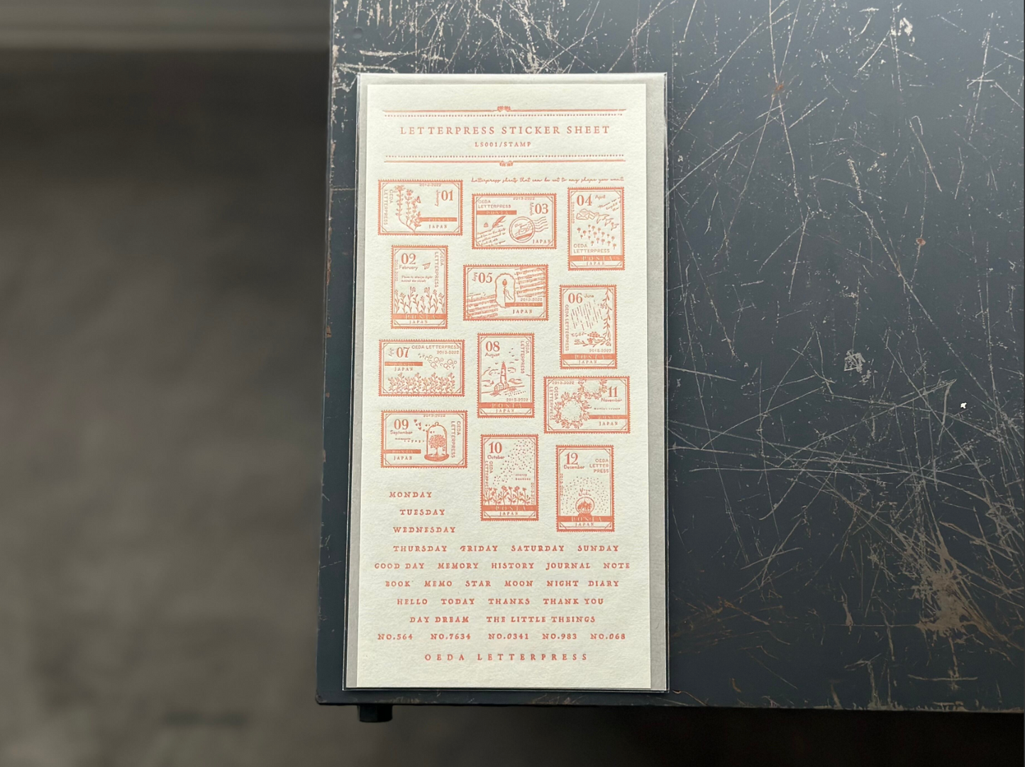 Oeda Letterpress Sticker Sheet Stamp - Botanical Pink (Limited Edition)