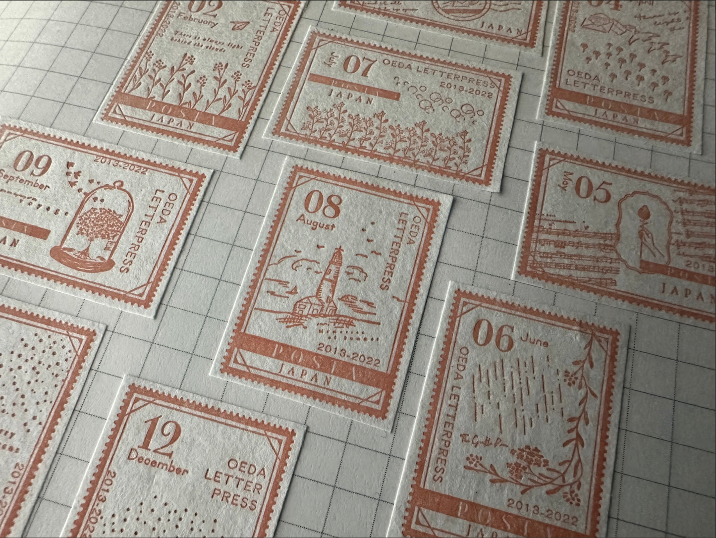 Oeda Letterpress Sticker Sheet Stamp - Botanical Pink (Limited Edition)
