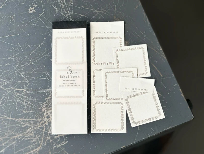 Oeda Letterpress 3 Pattern Label Book Mini - Bronze