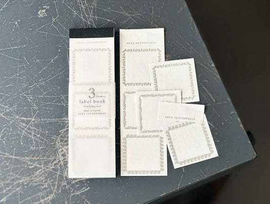 Oeda Letterpress 3 Pattern Label Book Mini - Bronze