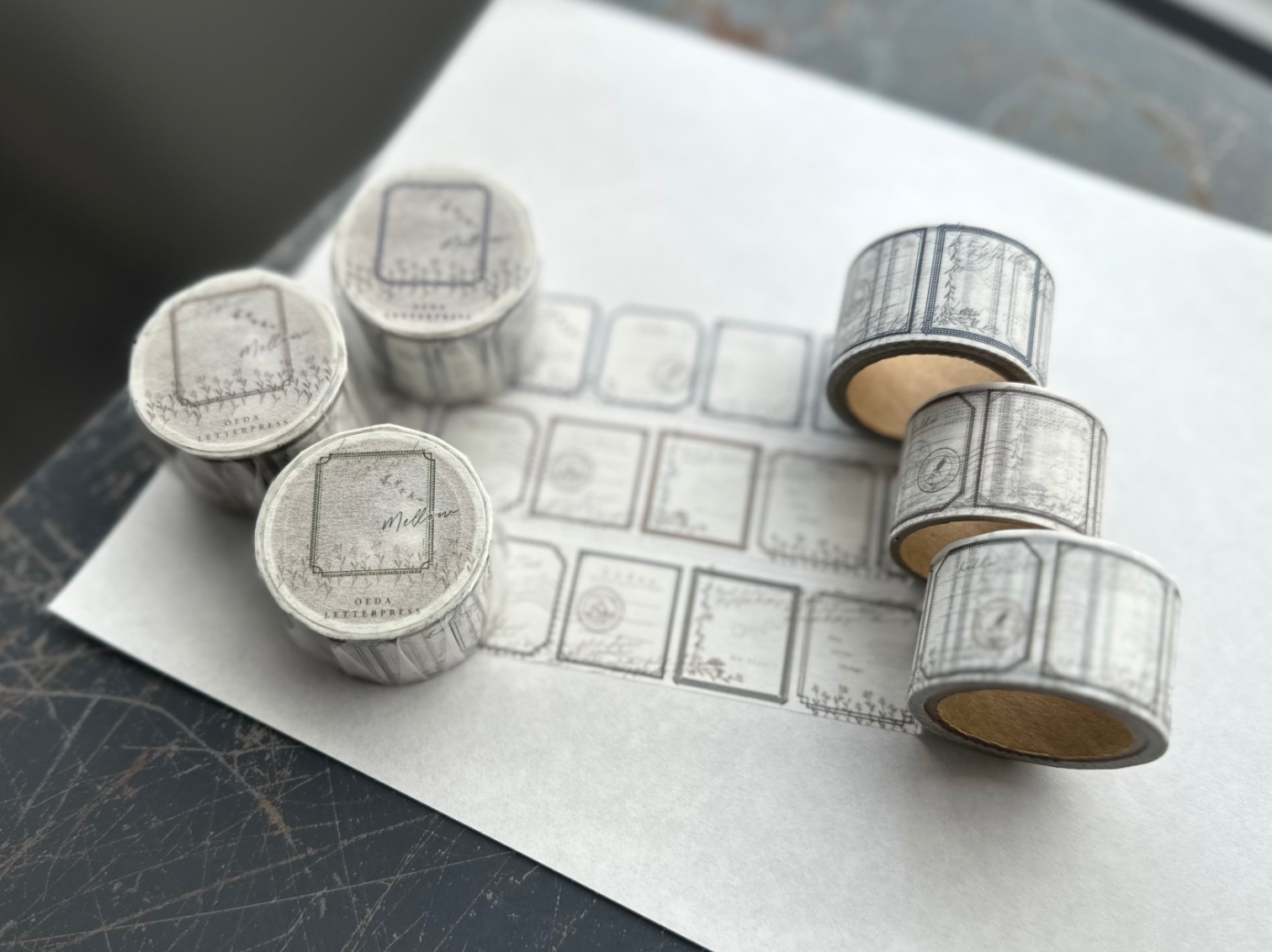 Oeda Letterpress Washi Tape Mellow - Dark Blue