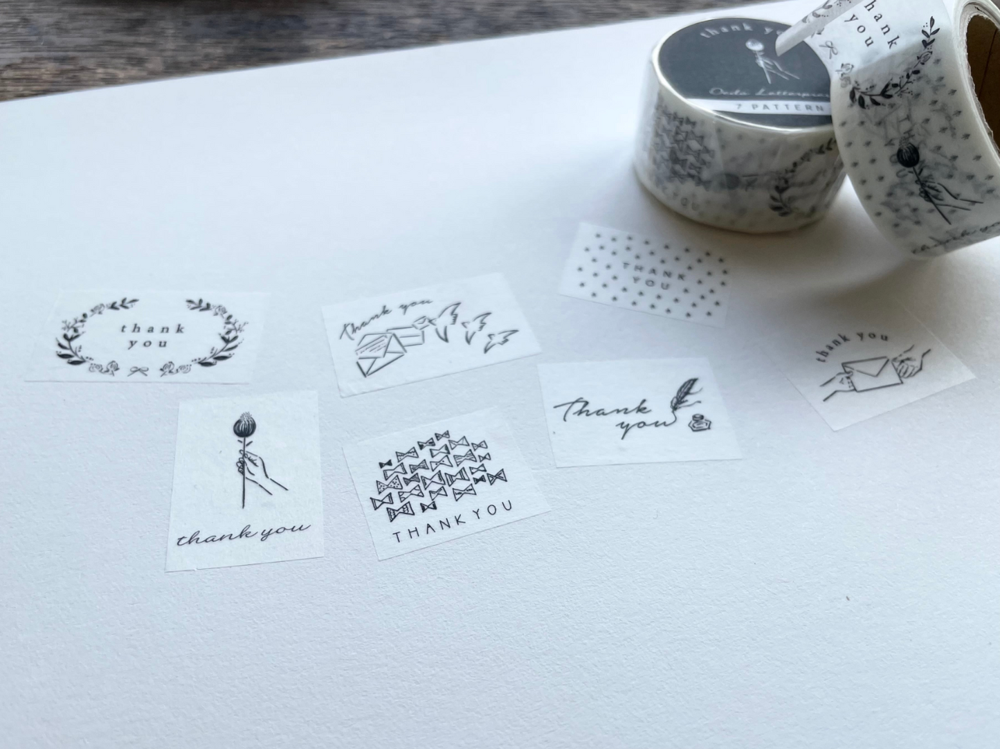 Oeda Letterpress Washi Tape - 7 Pattern Thank You