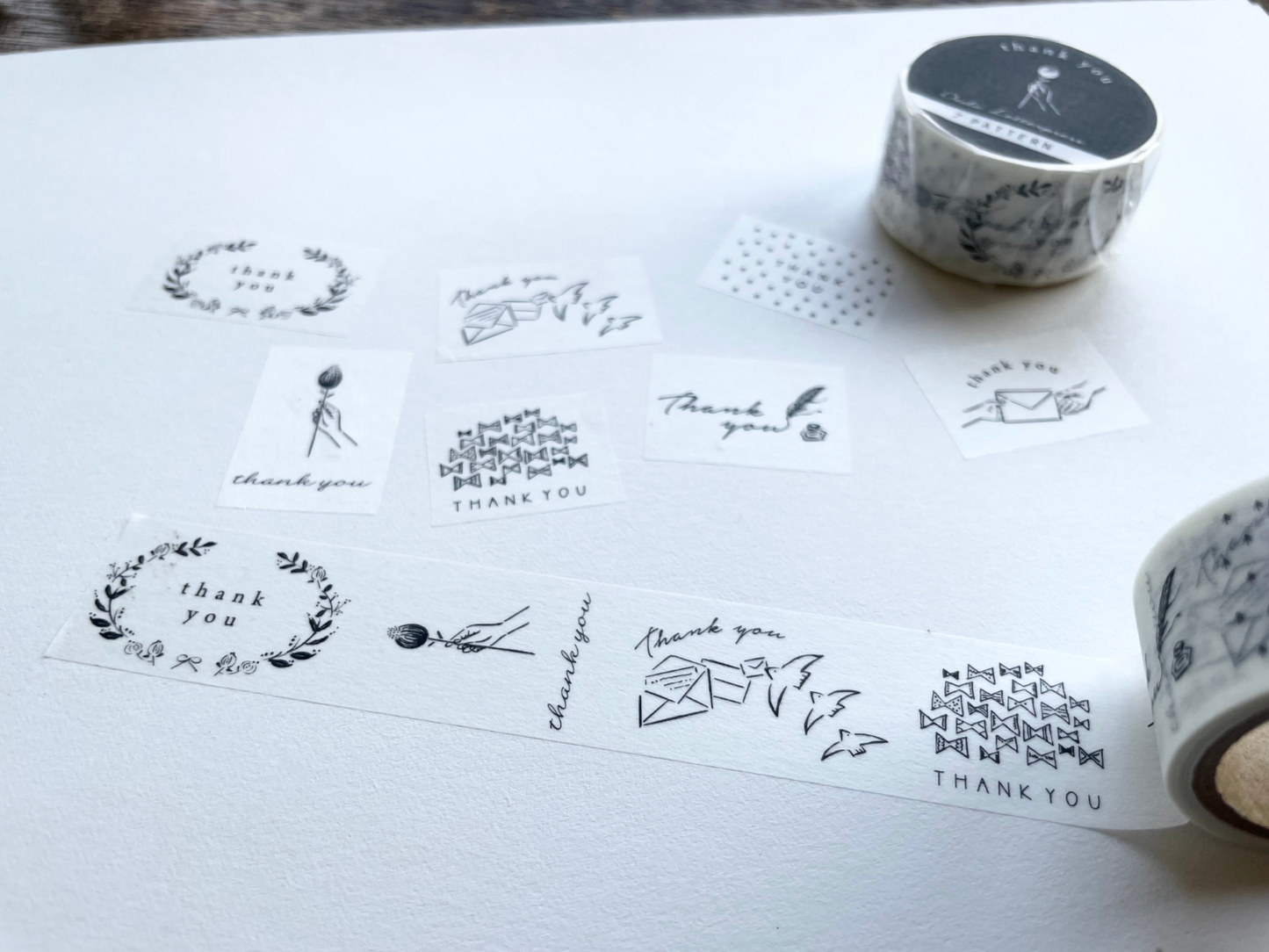 Oeda Letterpress Washi Tape - 7 Pattern Thank You