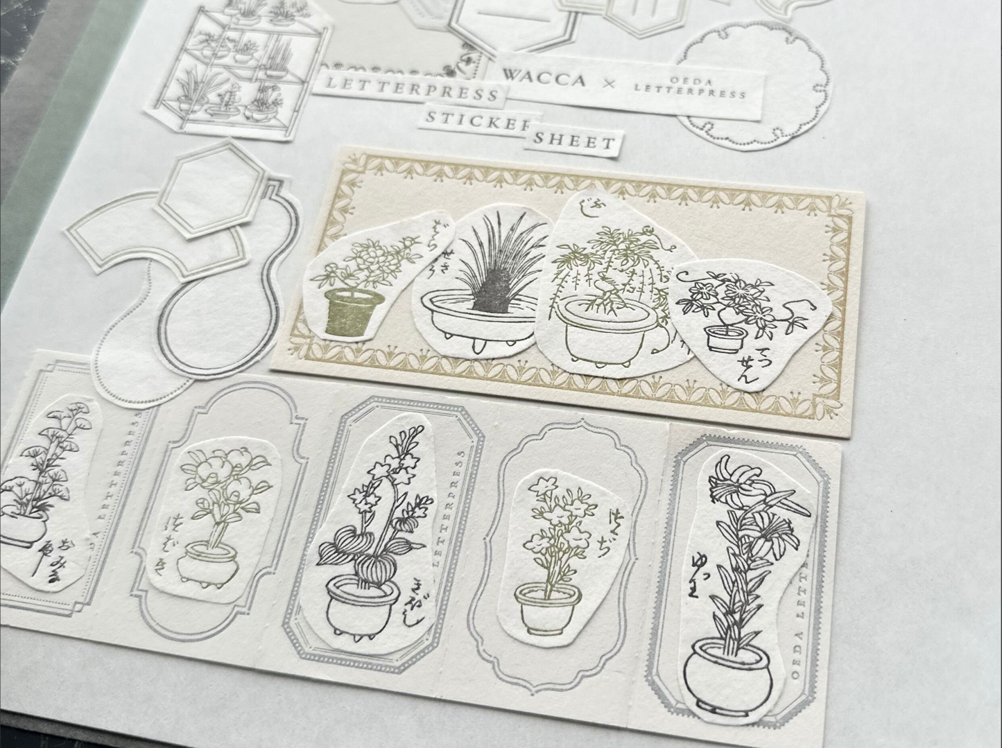 Oeda Letterpress x WACCA JAPAN Sticker Sheet - Edo Gardening (Warbler)