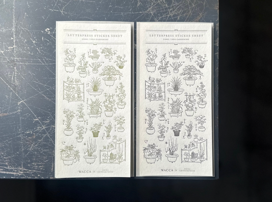 Oeda Letterpress x WACCA JAPAN Sticker Sheet - Edo Gardening (Warbler)