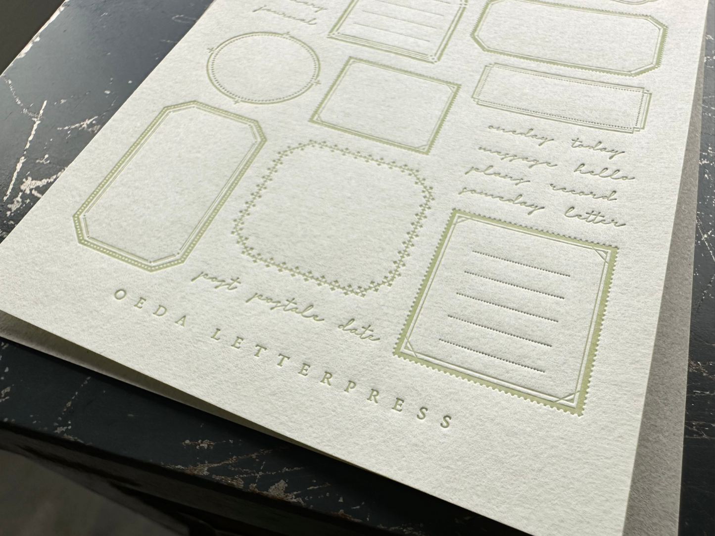 Oeda Letterpress Sticker Sheet Frame - Light Green (Limited Edition)