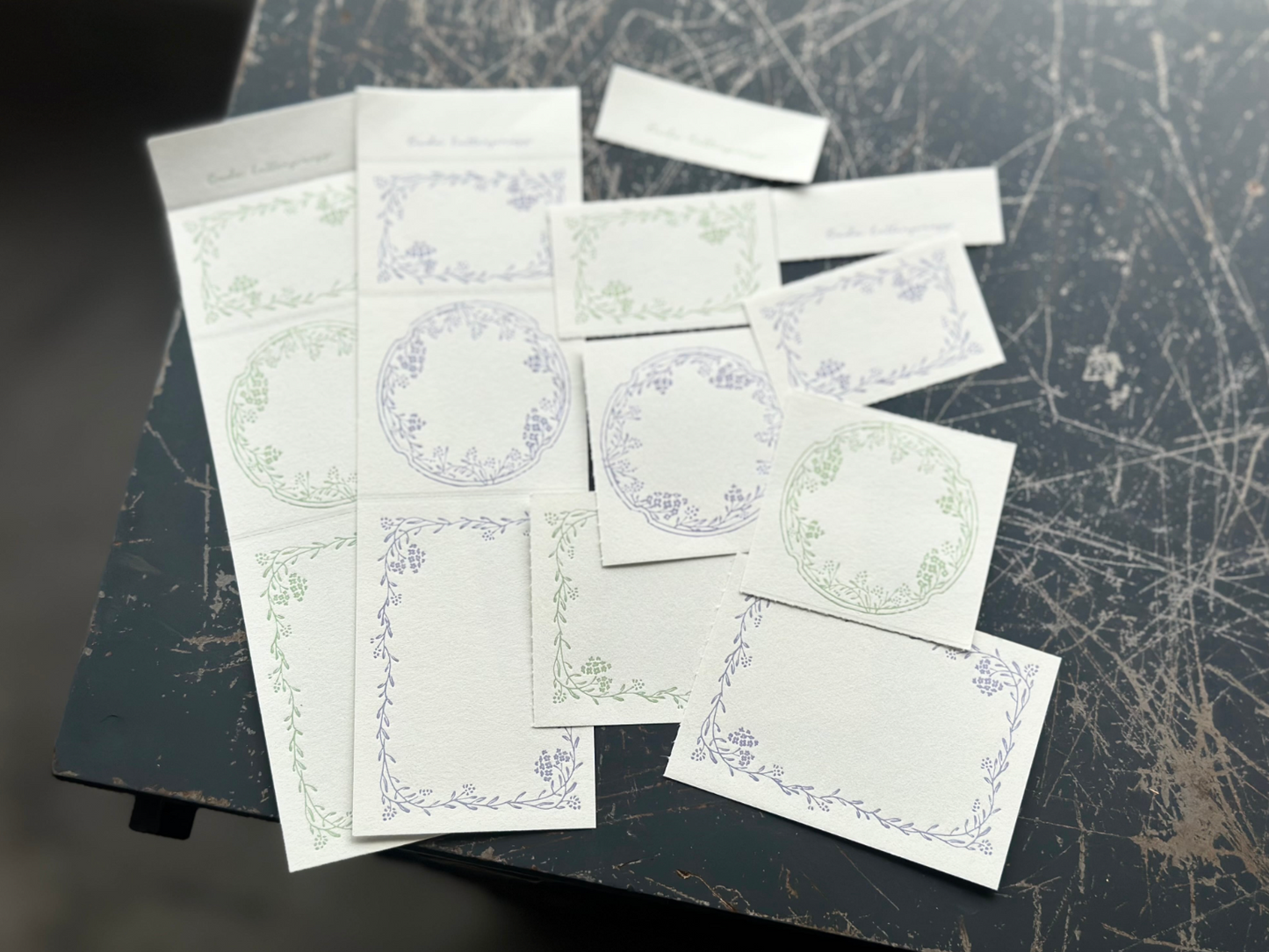 Oeda Letterpress 3 Pattern Label Book Noble - Lavender & Sage