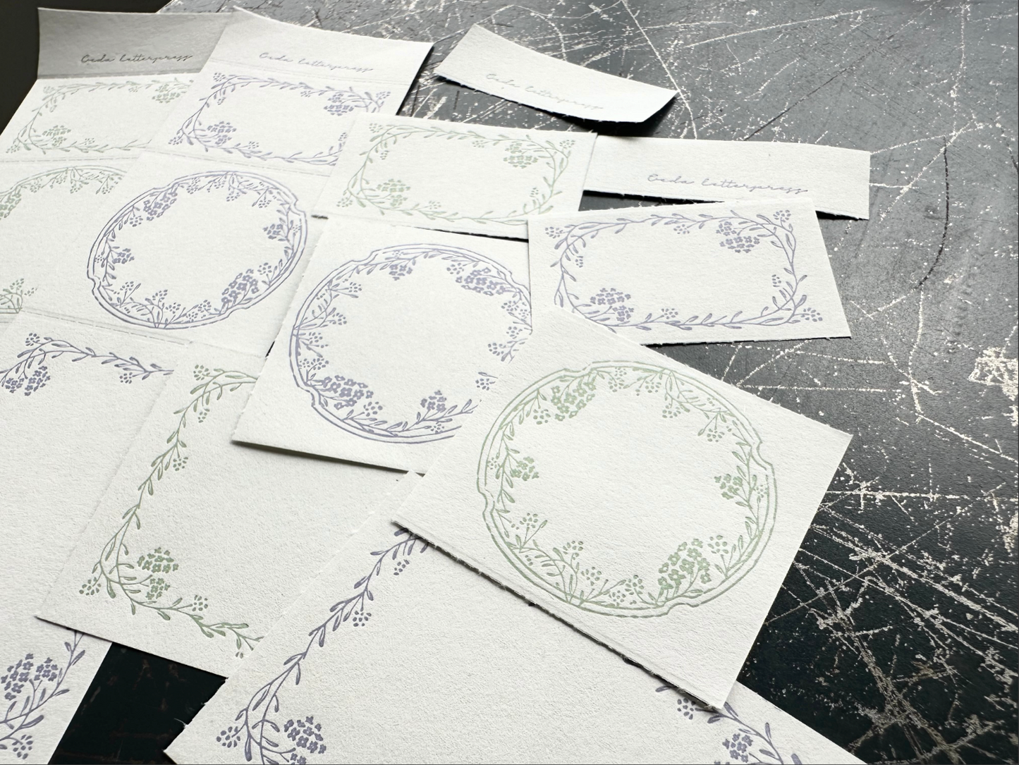 Oeda Letterpress 3 Pattern Label Book Noble - Lavender & Sage
